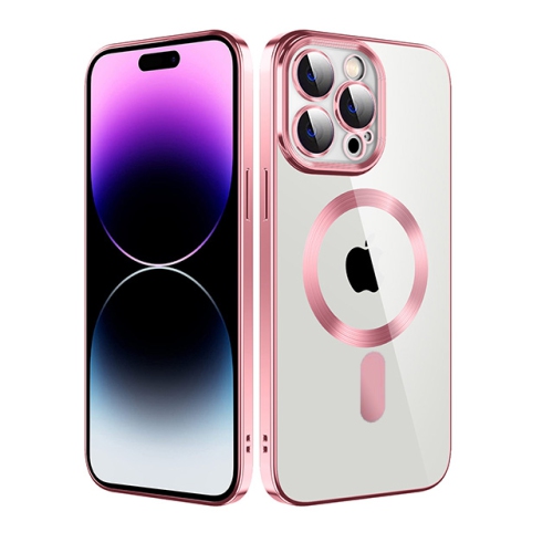 【CSmart】 Hybrid Magnetic Wireless Charging MagSafe Case Back Cover for iPhone 13 Pro Max, Rose Gold