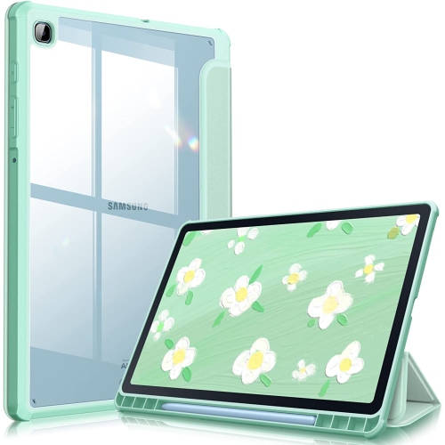 F Hybrid Slim Case for Samsung Galaxy Tab S6 Lite 10.4 inch 2022/2020 Model with S Pen Holder, Shockproof Cover with Clear Transparent Back Shell