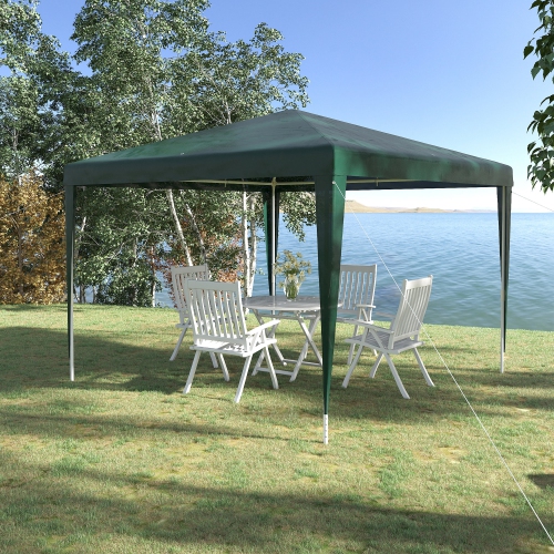 Outsunny 10x10ft Party Tent Portable Gazebo, Folding Garden Canopy Event Shelter Outdoor Sunshade, Green