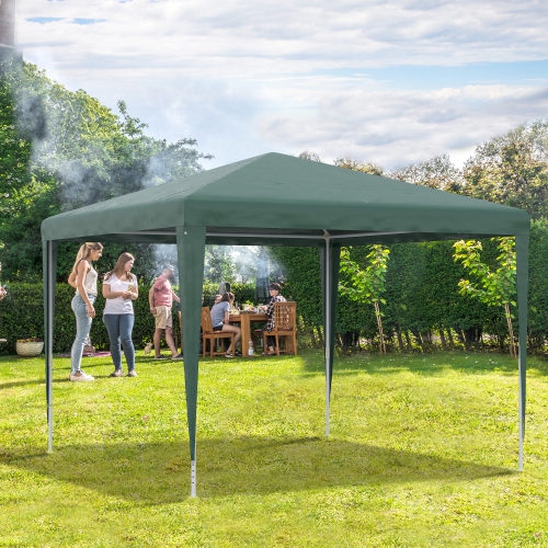 Outsunny 10x10ft Party Tent Portable Gazebo, Folding Garden Canopy Event Shelter Outdoor Sunshade, Green
