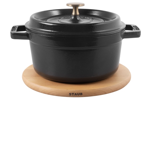 STAUB Specialities 16 cm Round Beech Trivet Magnetic, Brown