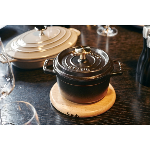 STAUB Specialities 16 cm Round Beech Trivet Magnetic, Brown