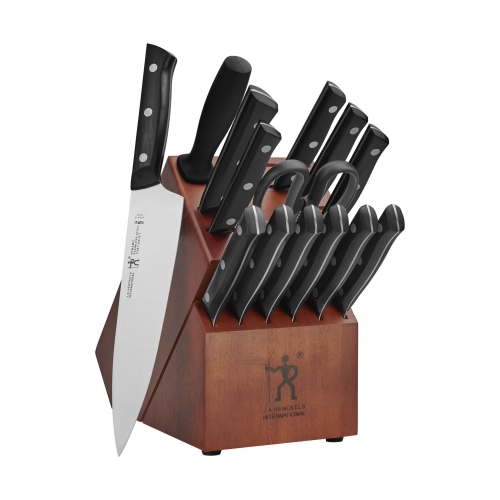 HENCKELS Dynamic 15 Piece Knife Block Set, Brown