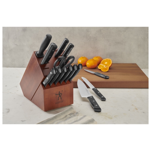 HENCKELS Dynamic 15 Piece Knife Block Set, Brown