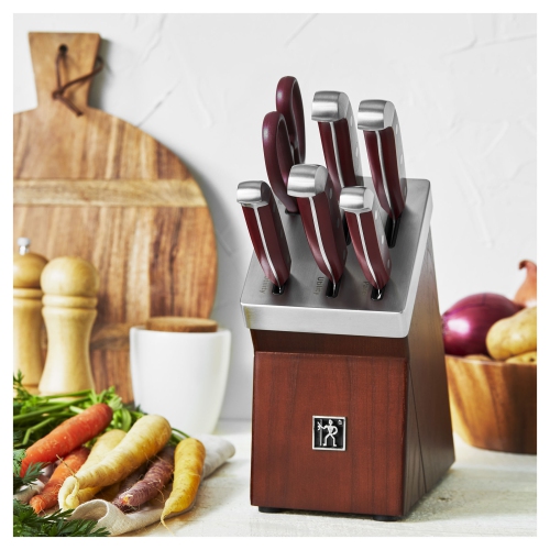 HENCKELS Statement 7 Piece Knife Block Set, Red