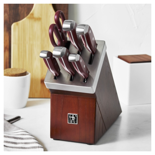 HENCKELS Statement 7 Piece Knife Block Set, Red