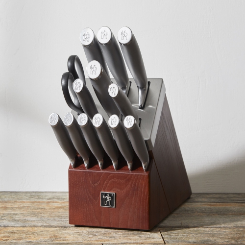 HENCKELS Modernist 14 Piece Knife Block Set, Brown