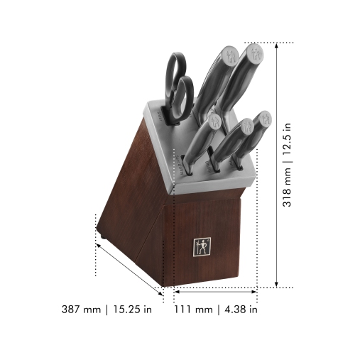 HENCKELS Graphite 7 Piece Knife Block Set, Brown