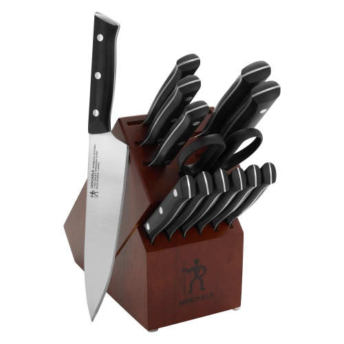 HENCKELS Everedge Dynamic 14 Piece Knife Block Set, Brown