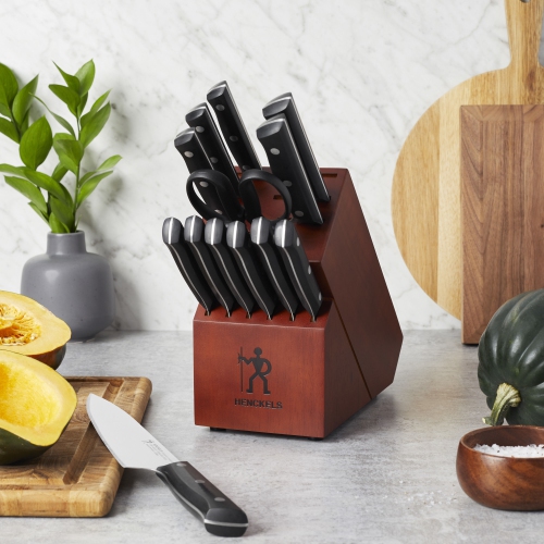 HENCKELS Everedge Dynamic 14 Piece Knife Block Set, Brown