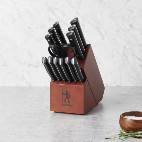 HENCKELS Everedge Dynamic 14 Piece Knife Block Set, Brown