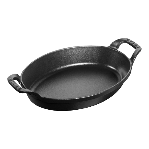 STAUB Specialities 1 L Cast Iron Oval Oven Dish, Black