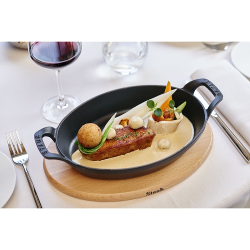 STAUB Specialities 1 L Cast Iron Oval Oven Dish, Black