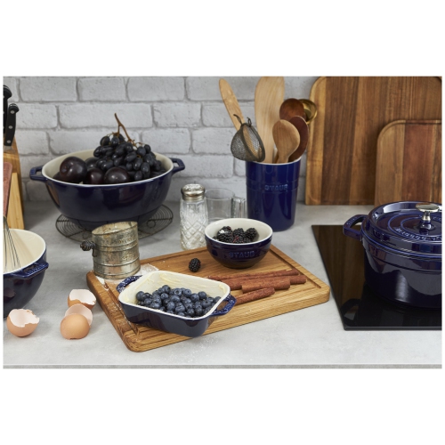 STAUB – Plat de cuisson rectangulaire en céramique Ceramique 400&nbsp;ml, bleu foncé