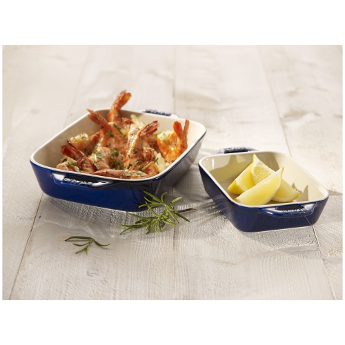 STAUB – Plat de cuisson rectangulaire en céramique Ceramique 400&nbsp;ml, bleu foncé