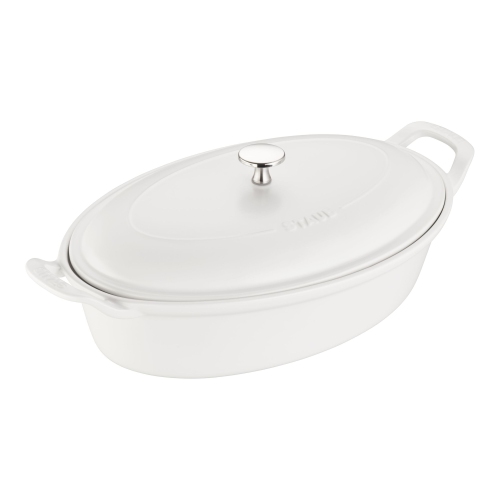 Plats de cuisson en céramique en forme spéciale de STAUB, blanc mat