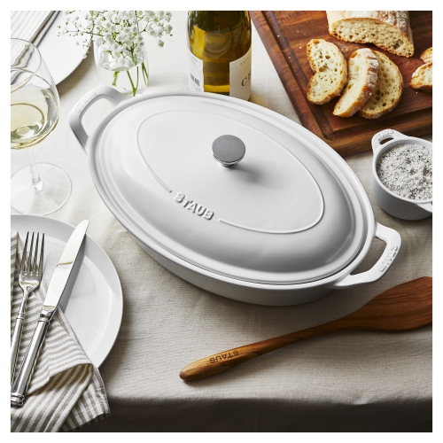 STAUB Ceramique Ceramic Special Shape Bakeware, Matte-White