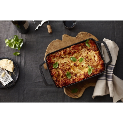 STAUB Specialities 3 L Cast Iron Rectangular Roasting And Baking Pan, Black