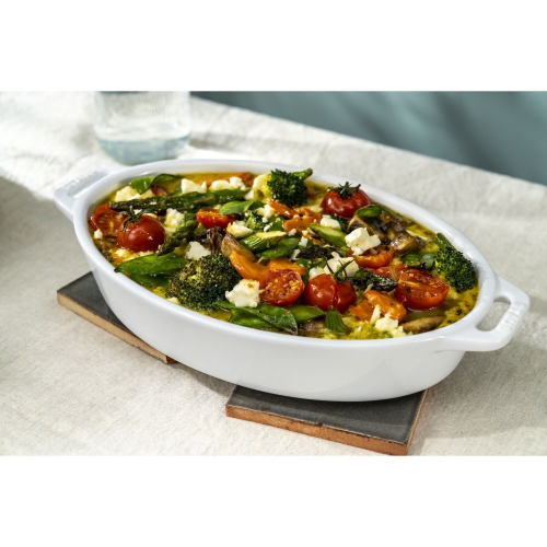 STAUB Ceramique 1 L Ceramic Oval Baking Dish, White