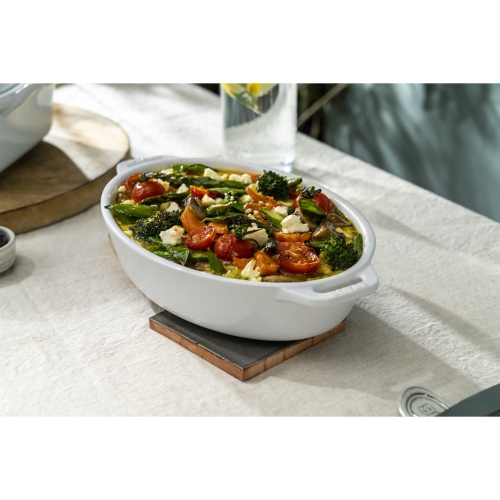 STAUB Ceramique 1 L Ceramic Oval Baking Dish, White