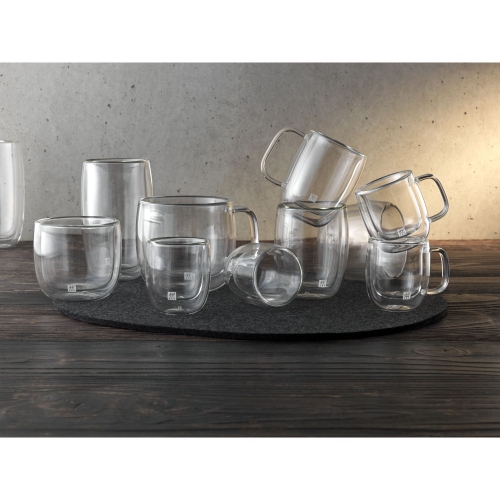 ZWILLING Sorrento Plus 2 Piece Espresso Glass Set, Transparent