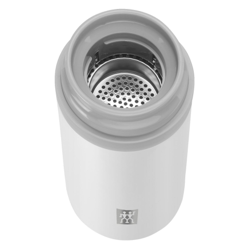 ZWILLING Thermo Tea And Fruit Infuser Bottle, 420 mL, White-Grey