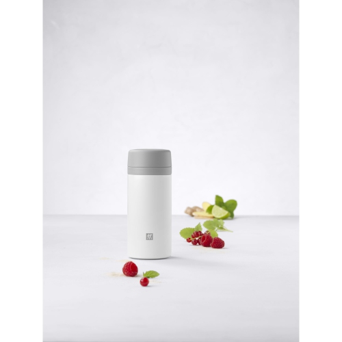 ZWILLING Thermo Tea And Fruit Infuser Bottle, 420 mL, White-Grey