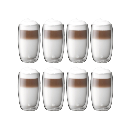 ZWILLING Sorrento 8 Piece Latte Glass Set - Value Pack, Transparent