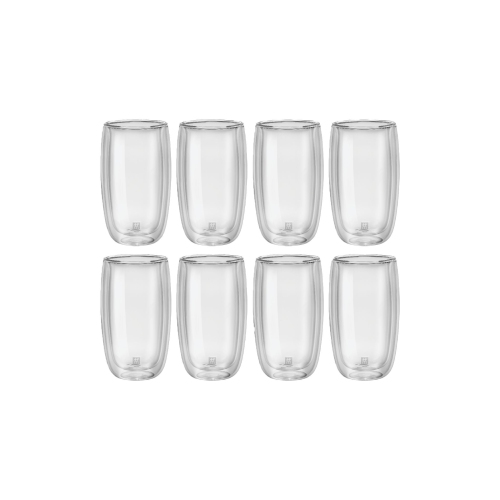 ZWILLING Sorrento 8 Piece Latte Glass Set - Value Pack, Transparent