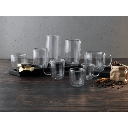 ZWILLING Sorrento 8 Piece Latte Glass Set - Value Pack, Transparent