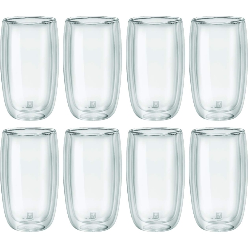 ZWILLING Sorrento 8 Piece Latte Glass Set - Value Pack, Transparent