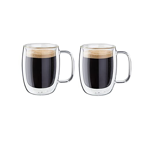 ZWILLING Sorrento Plus 2 Piece Espresso Glass Set, Transparent