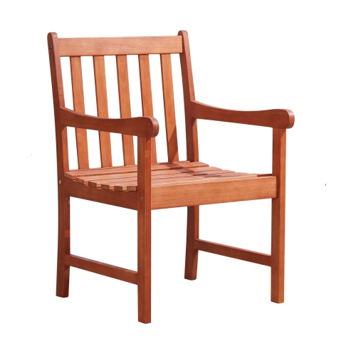 MORE4HOME  Aina Tropical Reddish Wood Patio Armchair In Brown