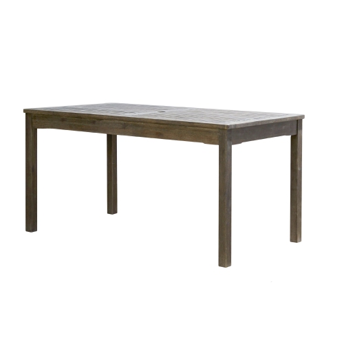 Table de salle à manger rectangulaire en bois de ferme gris délavé Caladesi pour 6 personnes
