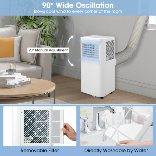 Costway 10000 BTU Portable Air Conditioner 3-in-1 AC Unit With Cool ...