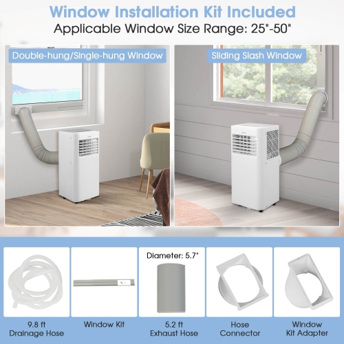 Costway 10000 BTU Portable Air Conditioner 3-in-1 AC Unit With Cool ...