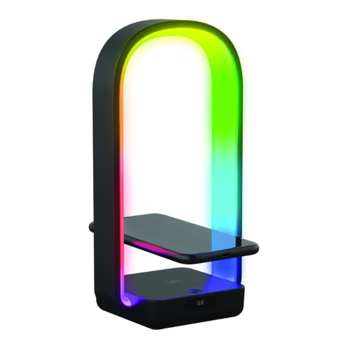Monster – Lampe LED avec support pour écouteurs et chargeur sans fil intégré, télécommande incluse