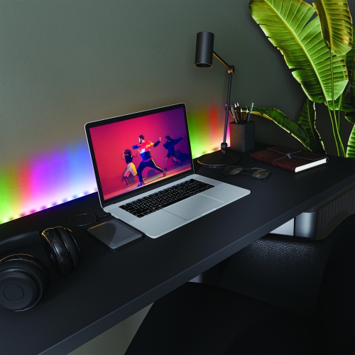 Bande lumineuse LED d'intérieur/extérieur multi-couleur et multi-blanc de Monster avec télécommande