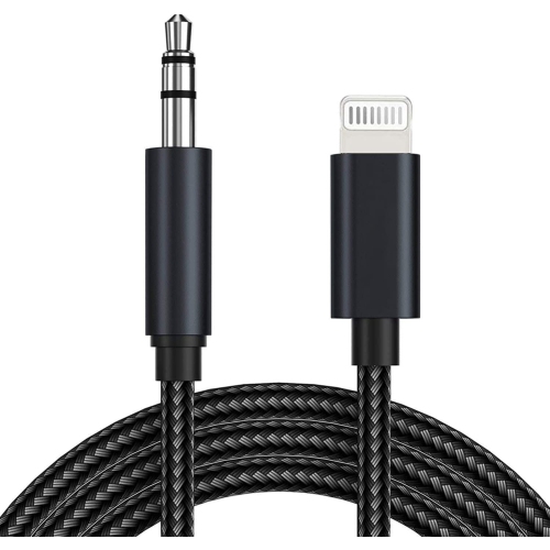 1m 3.5mm AUX Audio Cable For IPhone (14/13/12/11/X/8/SE) & Car Stereo - Black