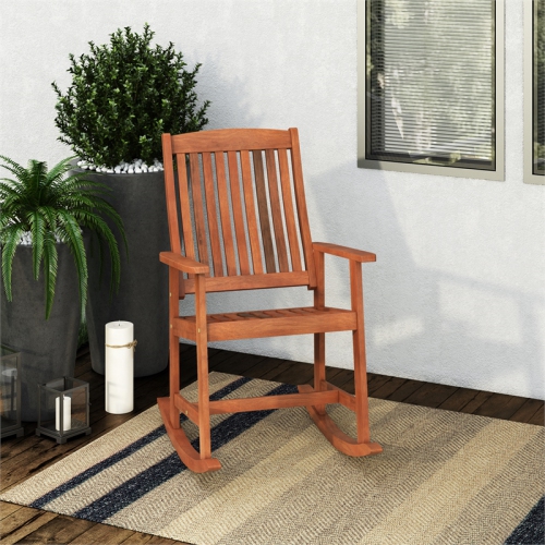 CorLiving Miramar Natural Wood Outdoor Rocking Chair