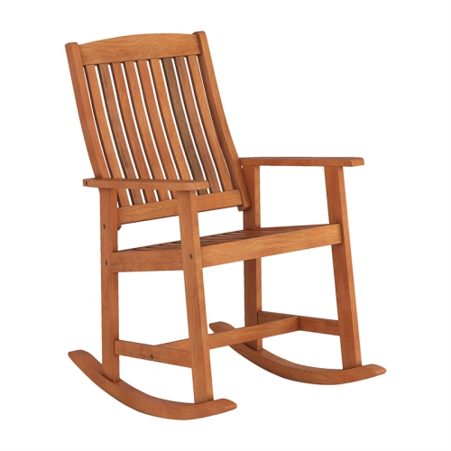 CorLiving Miramar Natural Wood Outdoor Rocking Chair