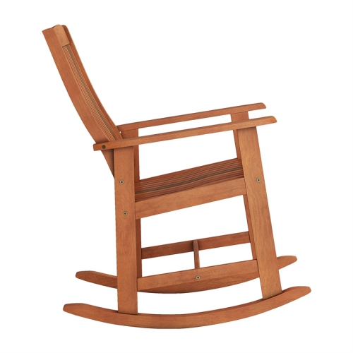 CorLiving Miramar Natural Wood Outdoor Rocking Chair