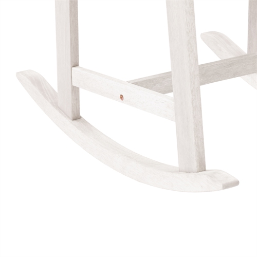 CorLiving Miramar White Washed Wood Outdoor Rocking Chair