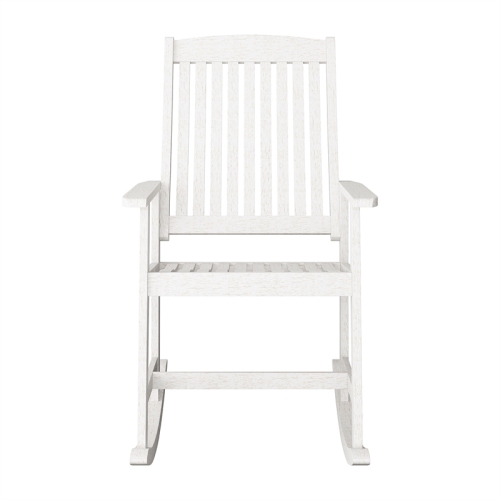 CorLiving Miramar White Washed Wood Outdoor Rocking Chair