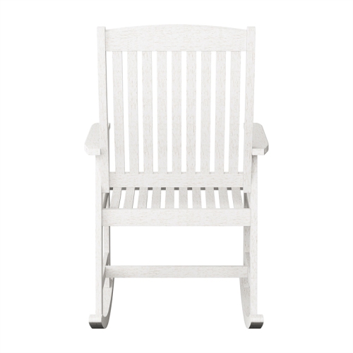 CorLiving Miramar White Washed Wood Outdoor Rocking Chair