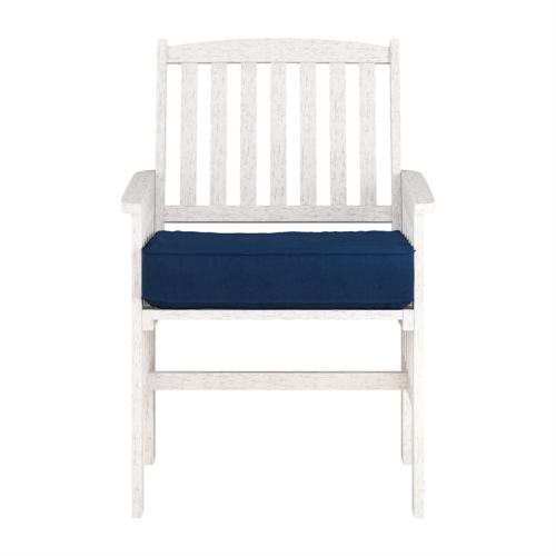 CorLiving Miramar White Washed Wood Outdoor Armchair Set - Set of 2