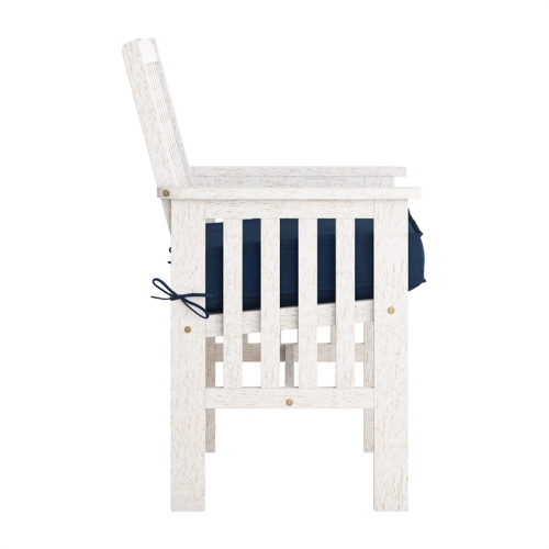 CorLiving Miramar White Washed Wood Outdoor Armchair Set - Set of 2