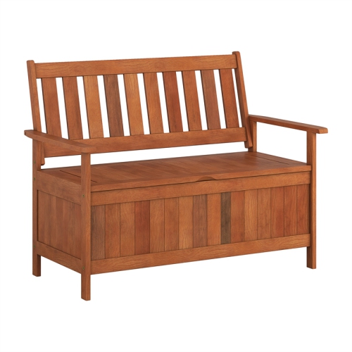 CorLiving Miramar Natural Wood Outdoor Storage Bench