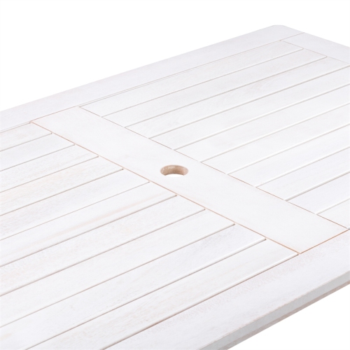 CorLiving Miramar White Washed Wood Outdoor Dining Table