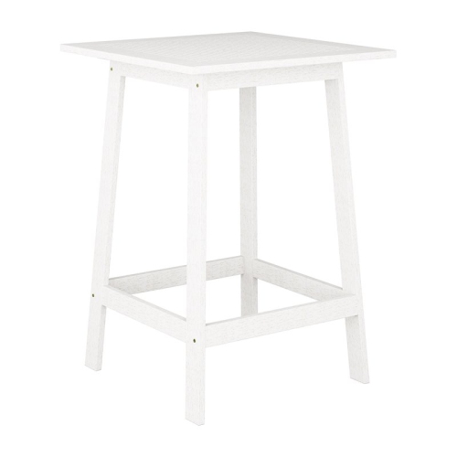 CorLiving Miramar White Washed Wood Outdoor Bar Table